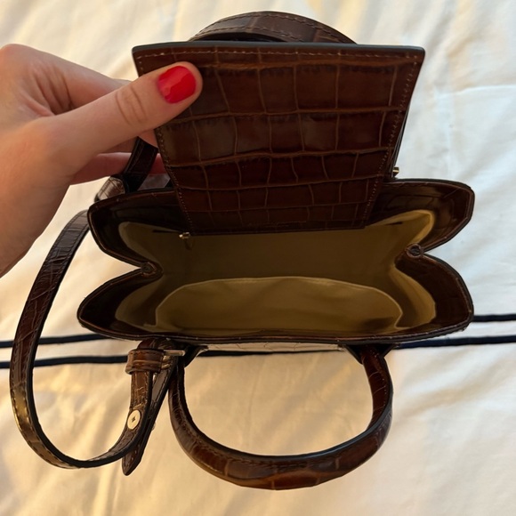 Aspinal of London Mini Madison Crocodile-Embossed Leather Handbag - Picture 2 of 5